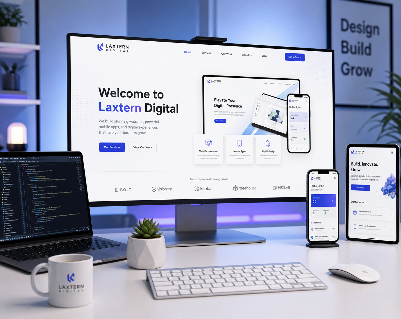 Laxtern Digital premium workspace with websites, apps and dashboards